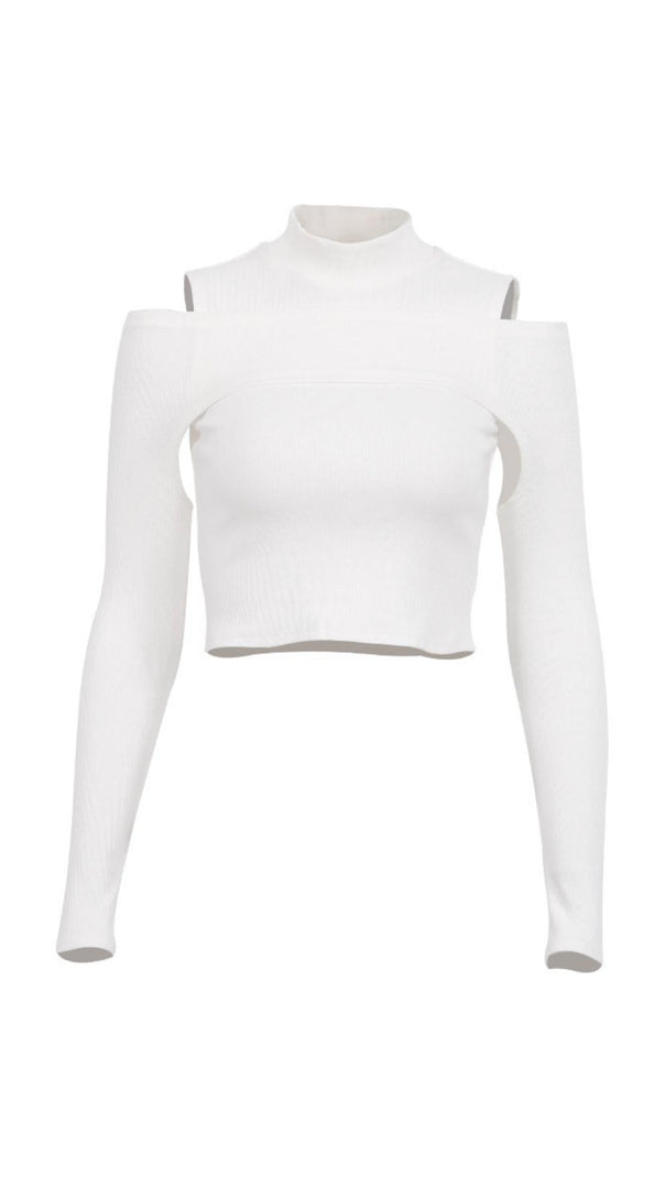AIIZIE OFF-THE-SHOULDER SOLID COLOR T-SHIRT - product image