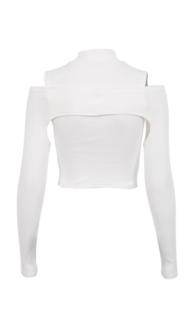 AIIZIE OFF-THE-SHOULDER SOLID COLOR T-SHIRT - product image