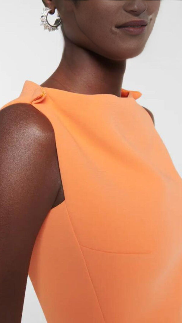 AIIZIE RUFFLED ASYMMETRIC HIGH-LOW DRESS IN ORANGE - product image