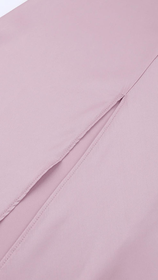 AIIZIE SATIN IRREGULAR COLLAR DRESS - product image
