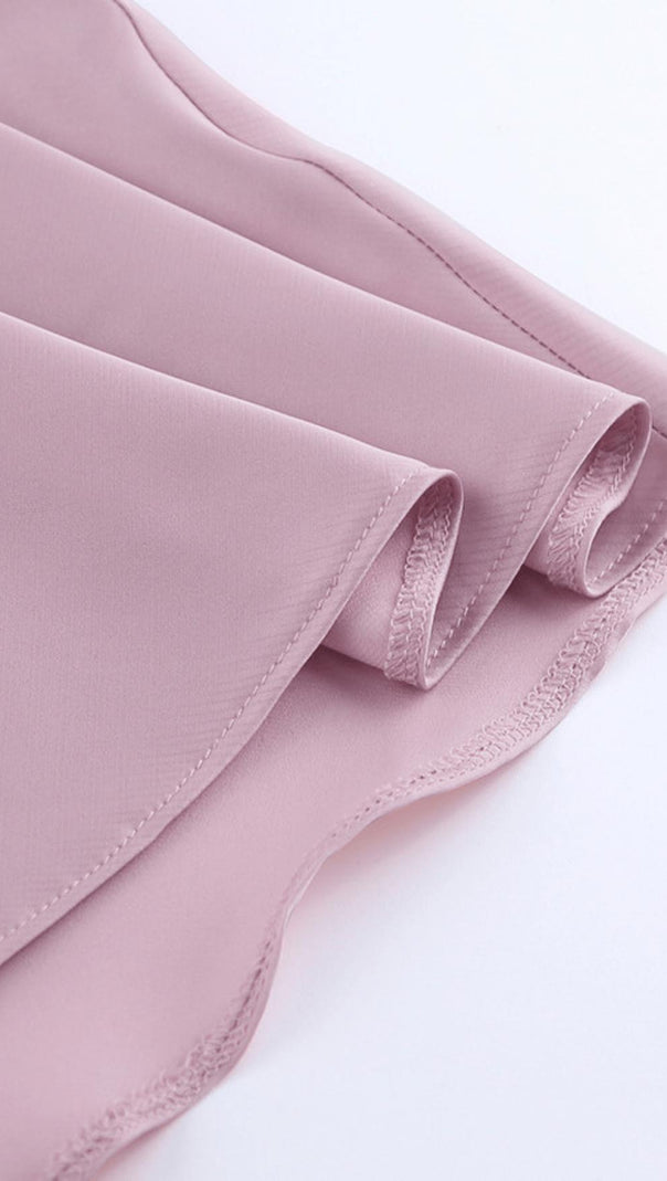 AIIZIE SATIN IRREGULAR COLLAR DRESS - product image