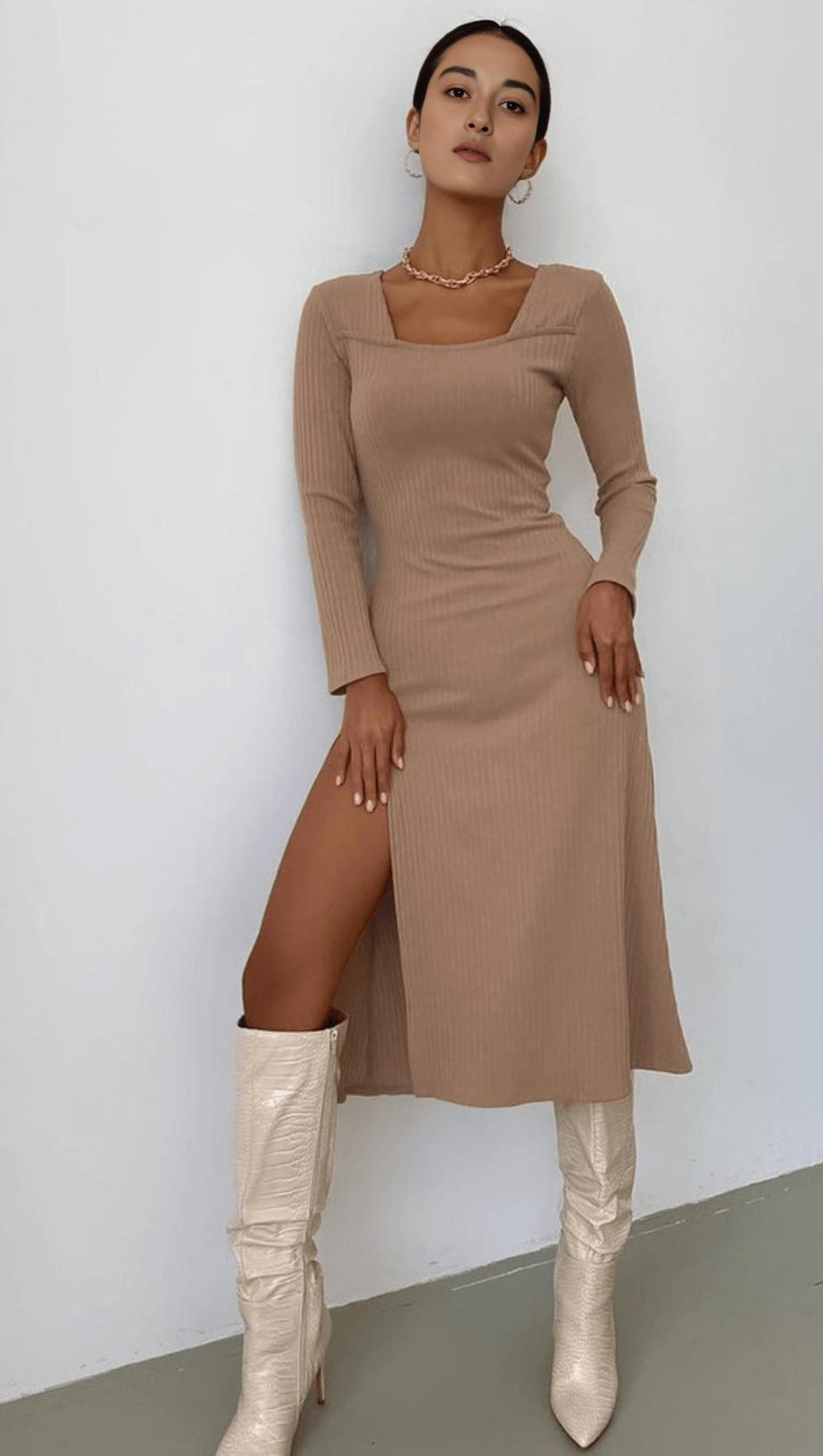 KNIT SKIRT LONG SKIRT