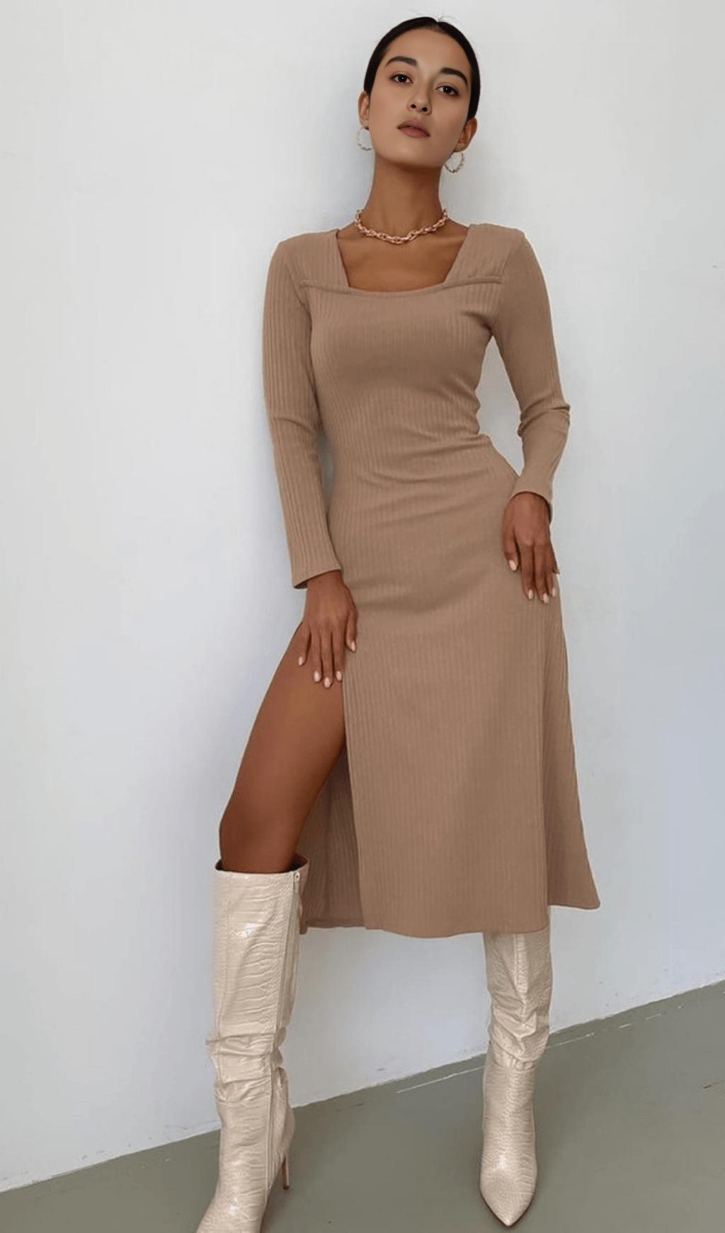 KNIT SKIRT LONG SKIRT