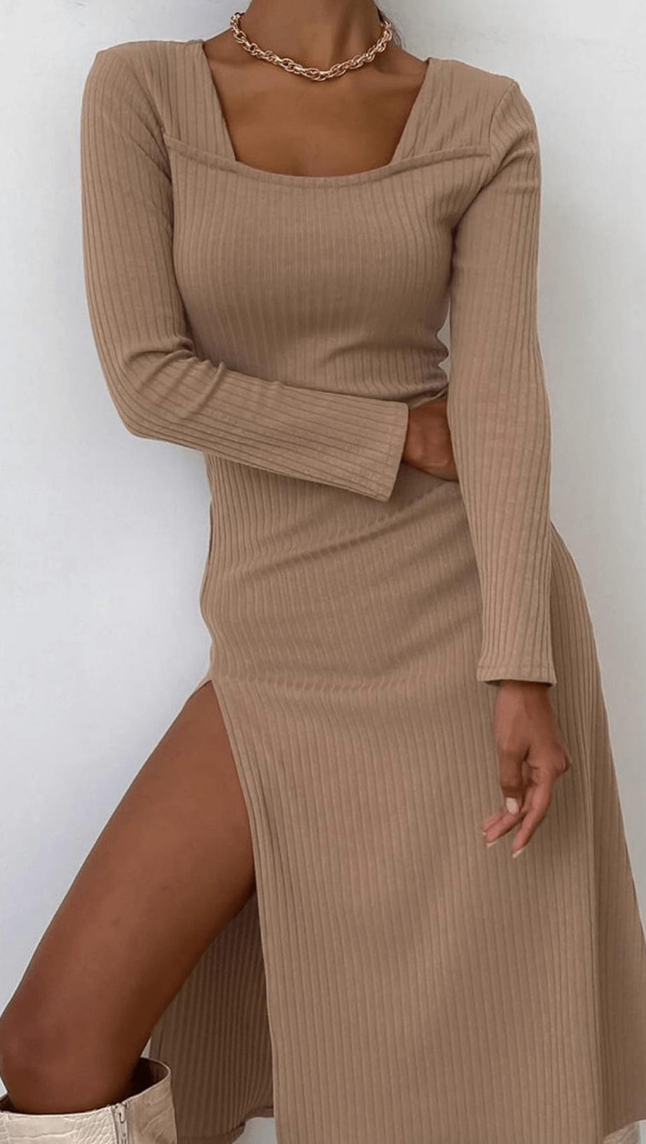 KNIT SKIRT LONG SKIRT