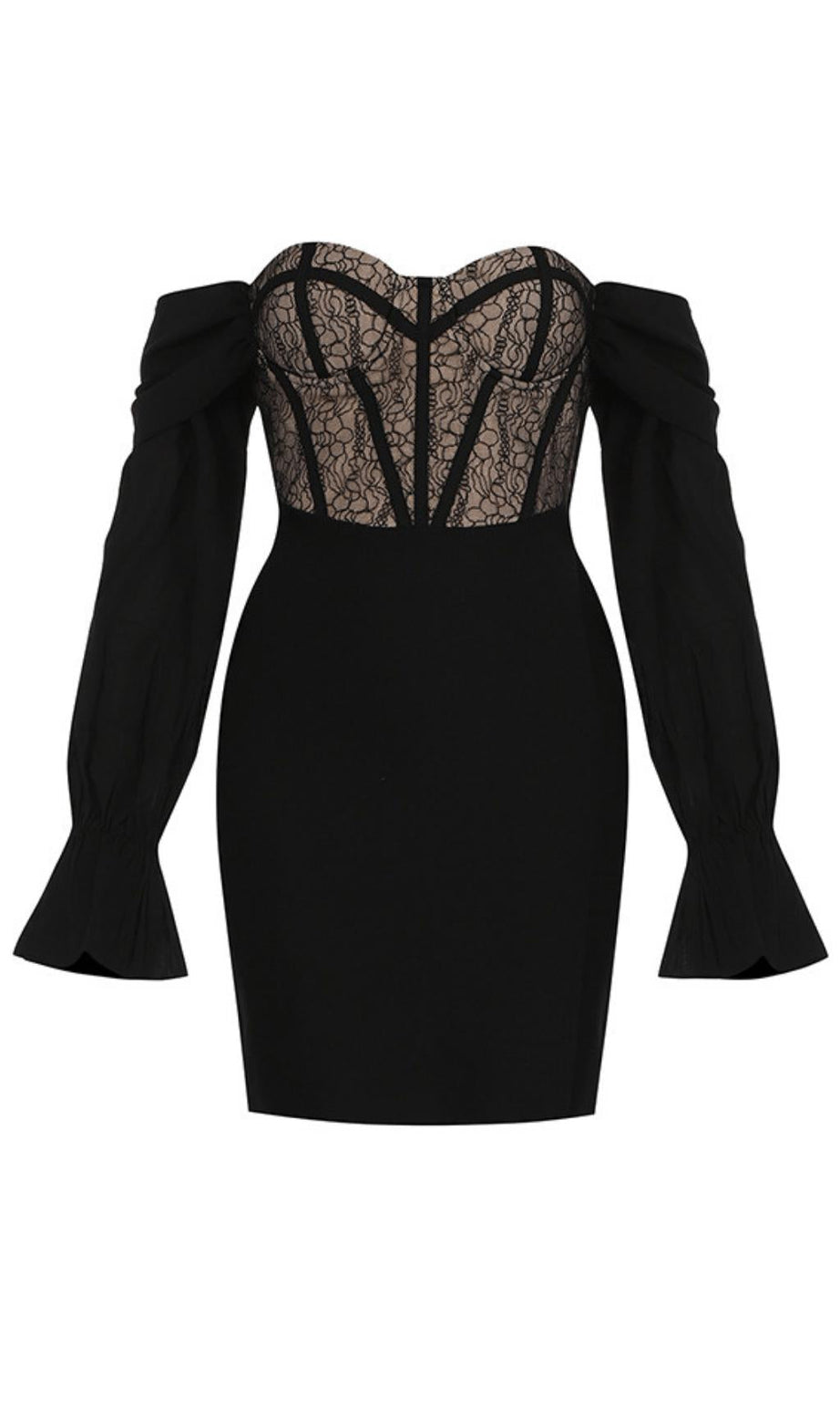 Kleid mit Netznähten