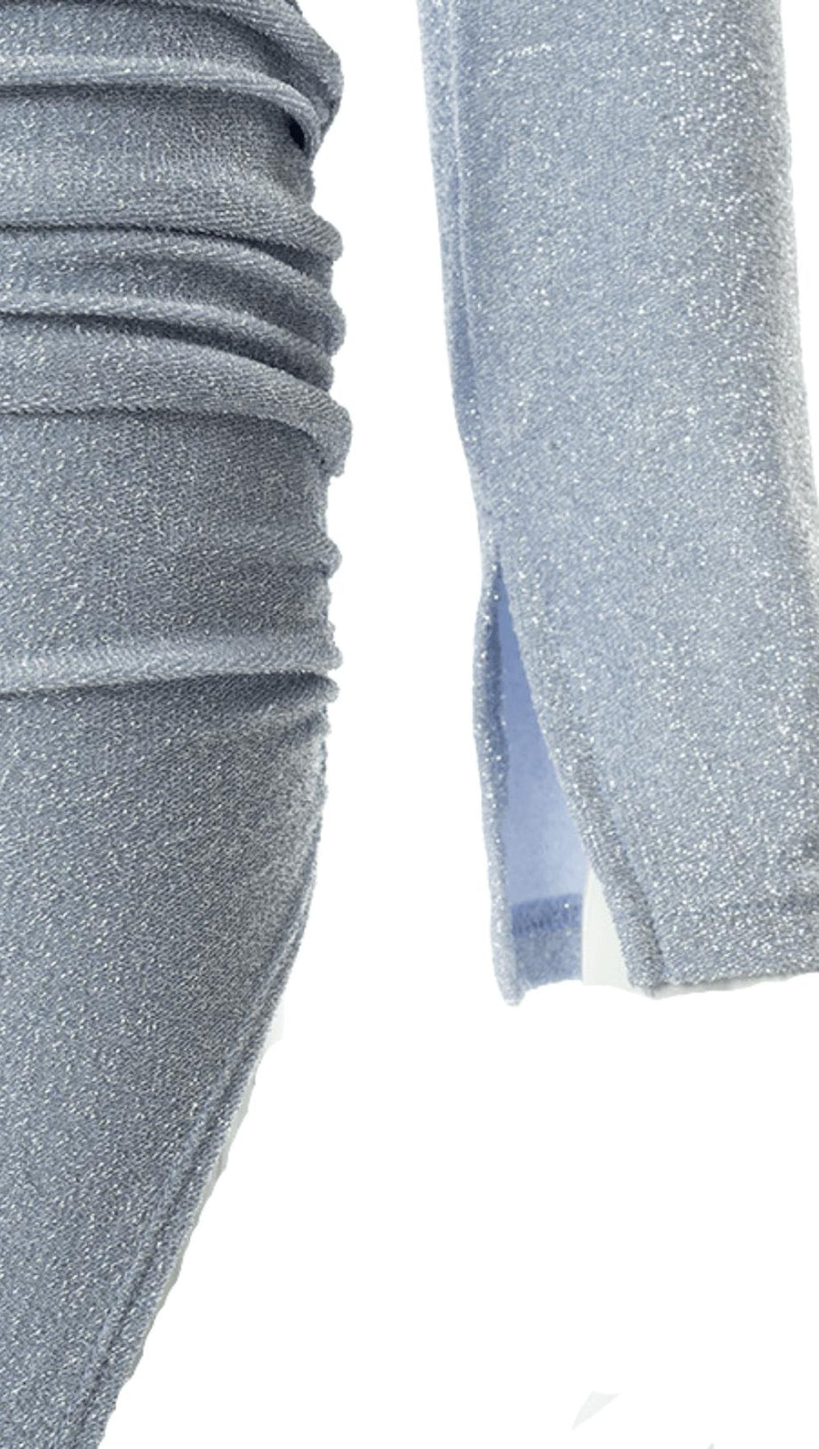 SHINY SILK SLING SPLIT DRESS