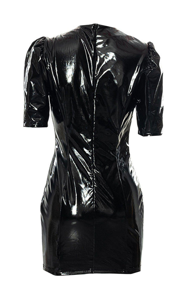 AIIZIE LEATHER V-NECK DRESS - product image