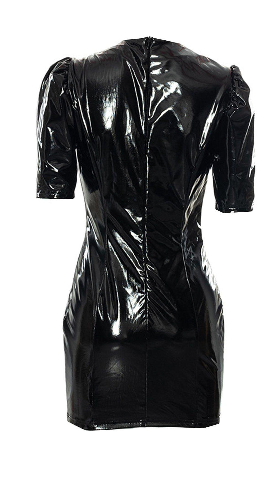 LEATHER V-NECK DRESS