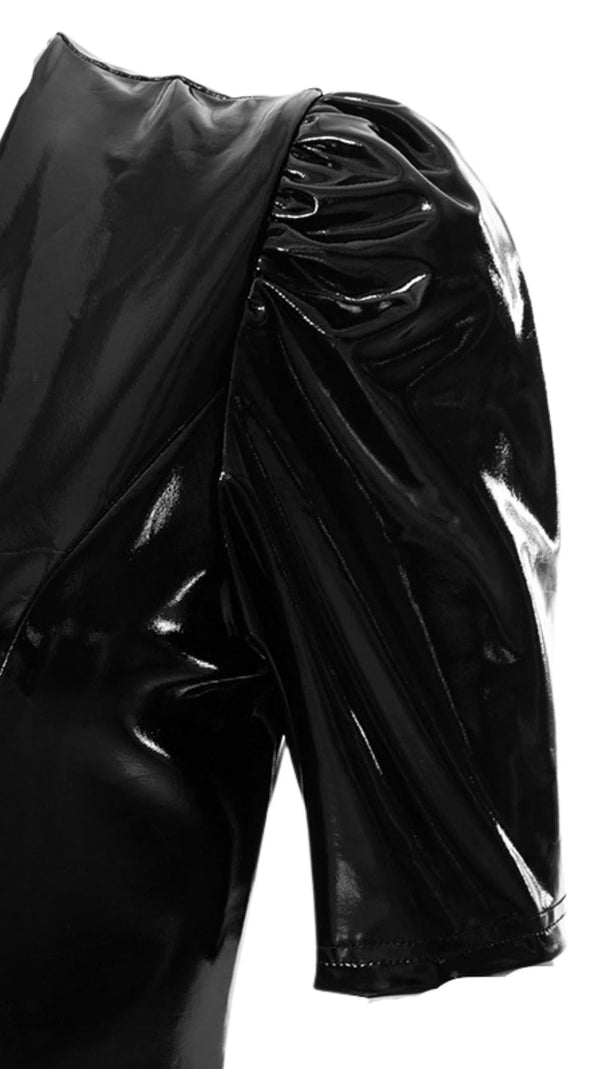 AIIZIE LEATHER V-NECK DRESS - product image