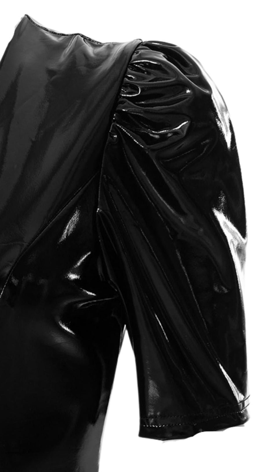 LEATHER V-NECK DRESS