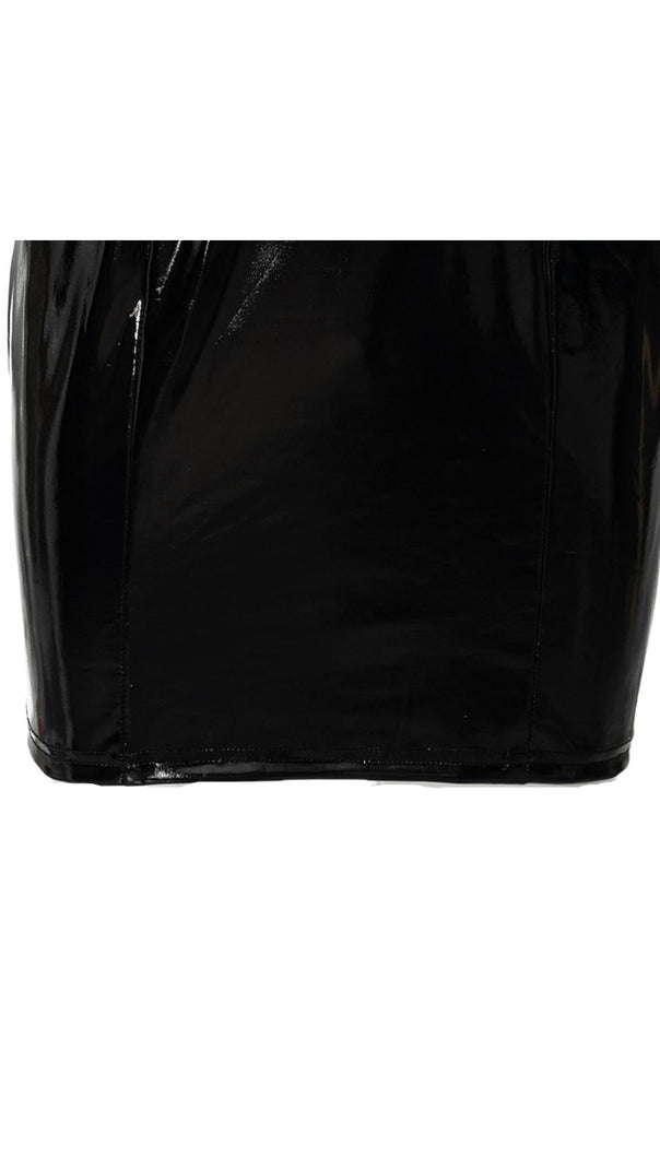 AIIZIE LEATHER V-NECK DRESS - product image
