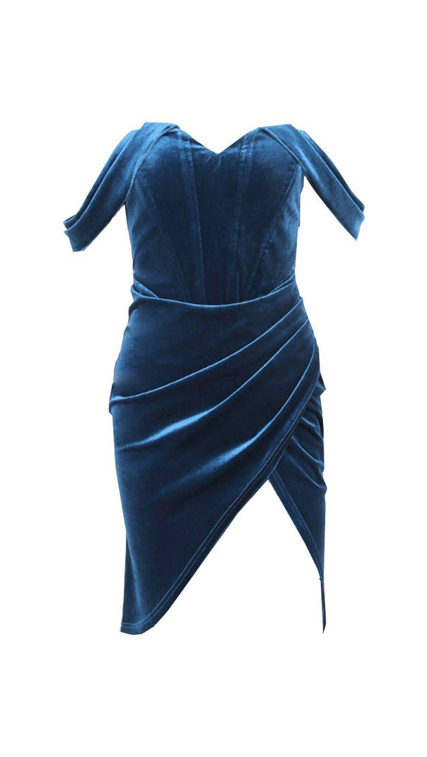 AIIZIE KOREAN VELVET SLIT DRESS - product image