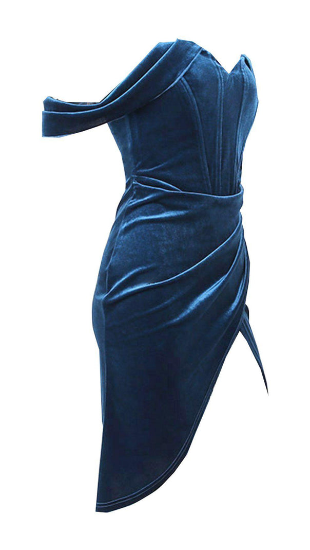 AIIZIE KOREAN VELVET SLIT DRESS - product image