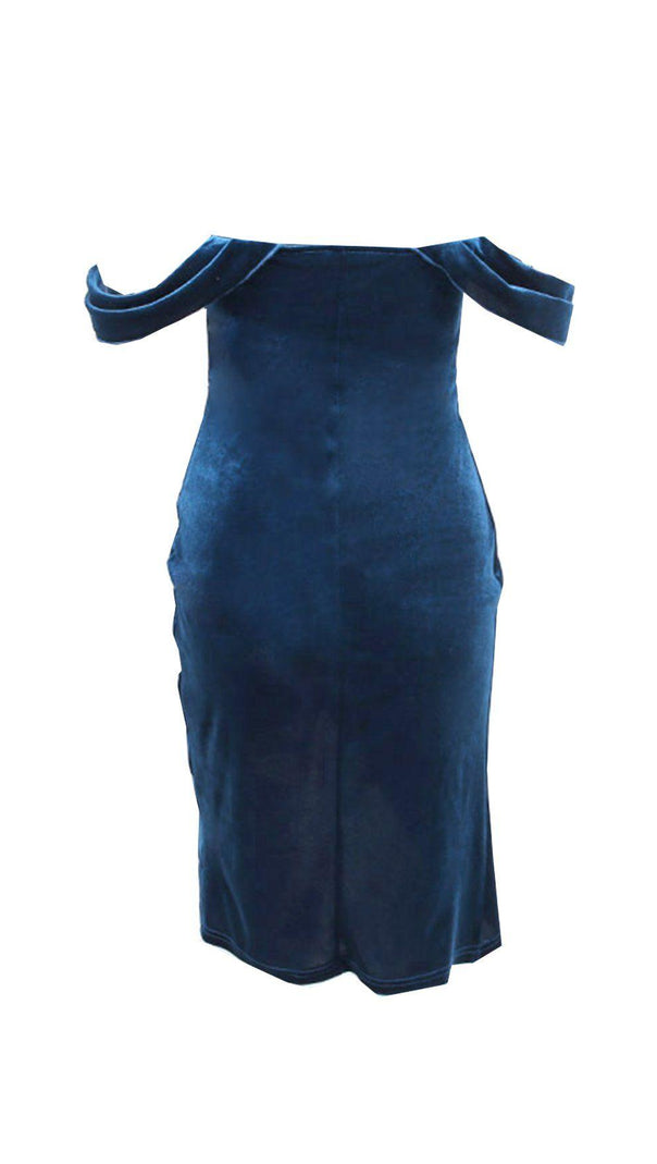 AIIZIE KOREAN VELVET SLIT DRESS - product image