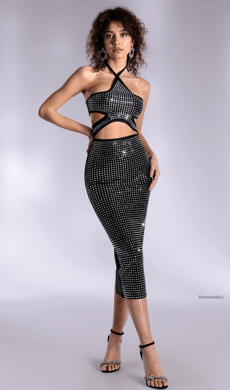 Agni Tie Rhinestone Bandage Dress