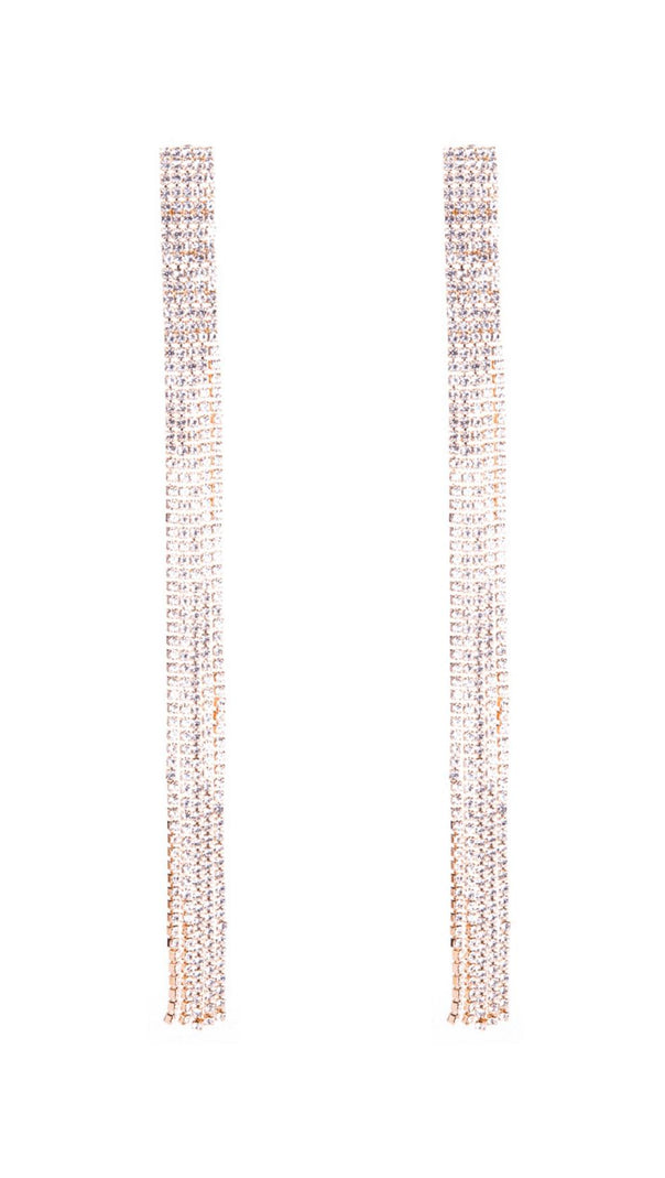 AIIZIE INLAID DIAMOND TASSEL EARRINGS - product image