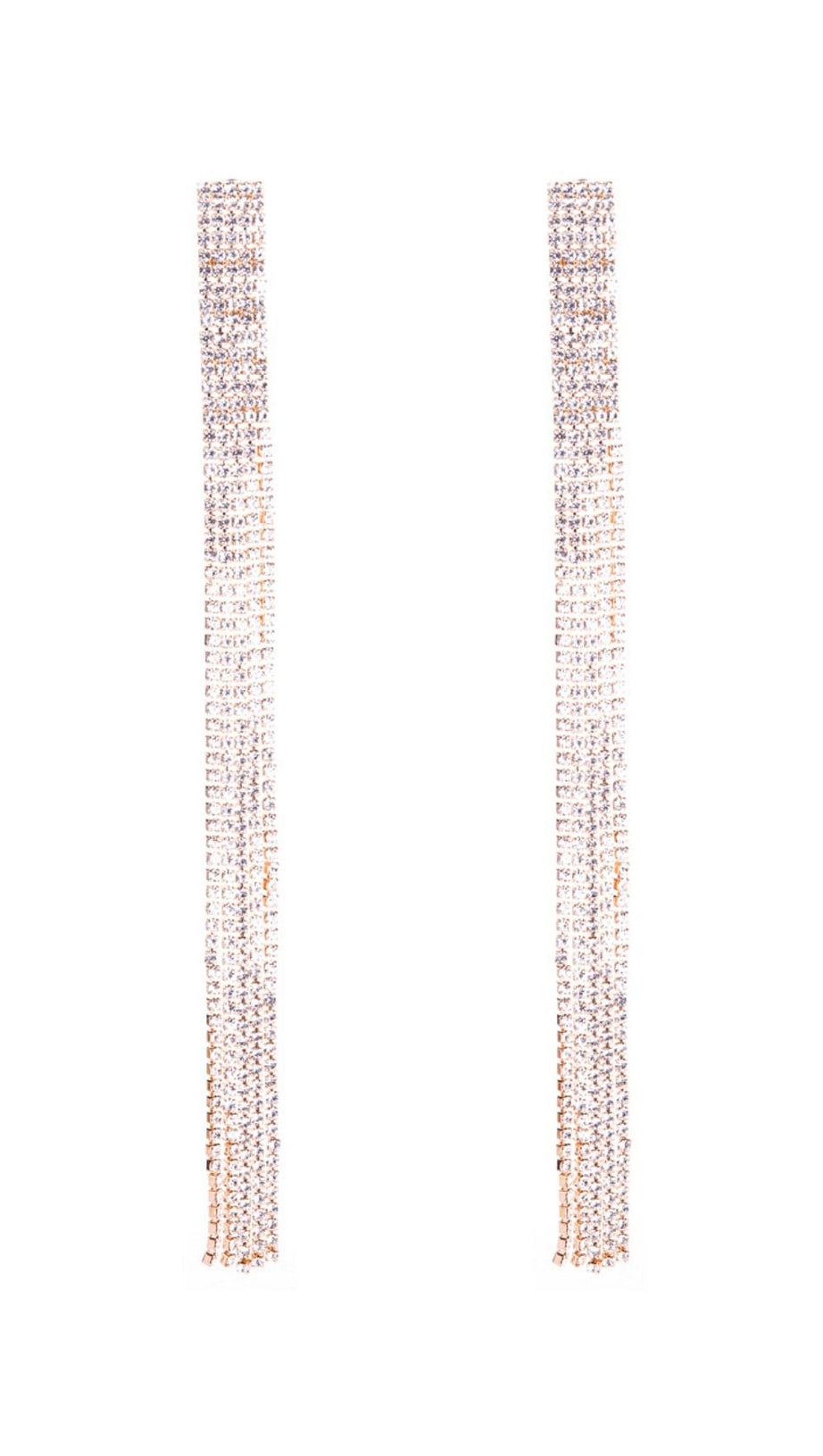 INLAID DIAMOND TASSEL EARRINGS