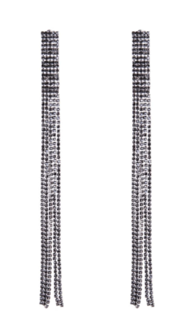 AIIZIE INLAID DIAMOND TASSEL EARRINGS - product image