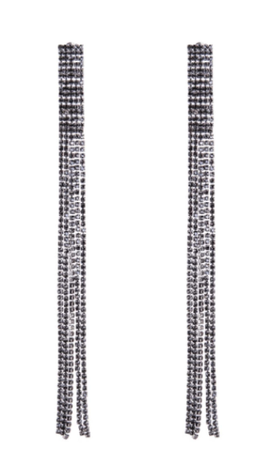 INLAID DIAMOND TASSEL EARRINGS