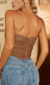 Herringbone mesh corset