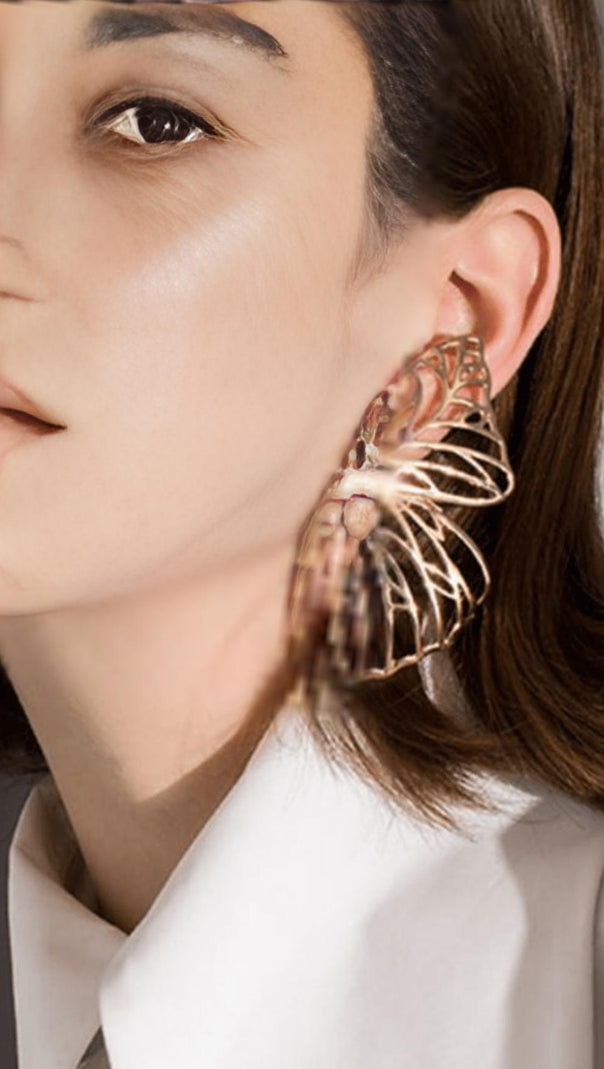 AIIZIE HOLLOW BUTTERFLY ALLOY EARRINGS - product image