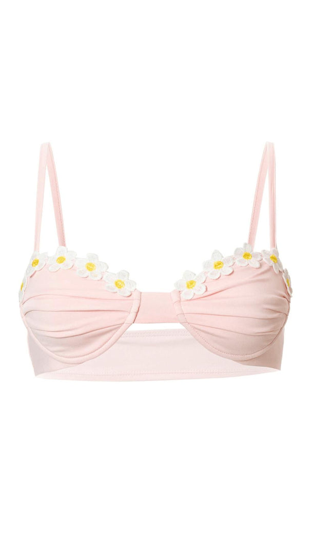 AIIZIE PINK SMOCKED FLORAL LINGERIE - product image