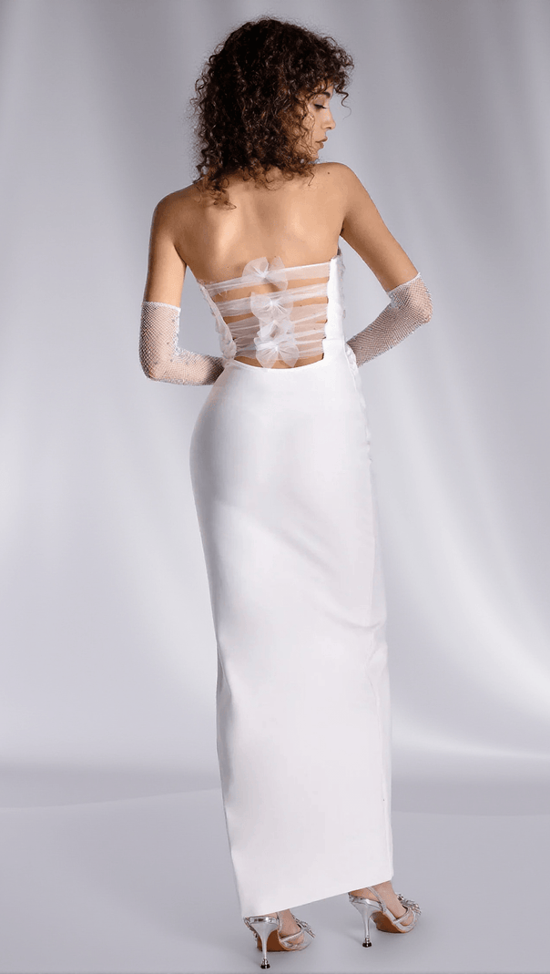AIIZIE MIRALLI PATCHWORK STRAPLESS FLORAL DRESS - product image