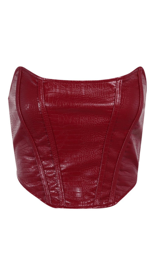 AIIZIE LEATHER STRAPLESS TUBE TOP - product image