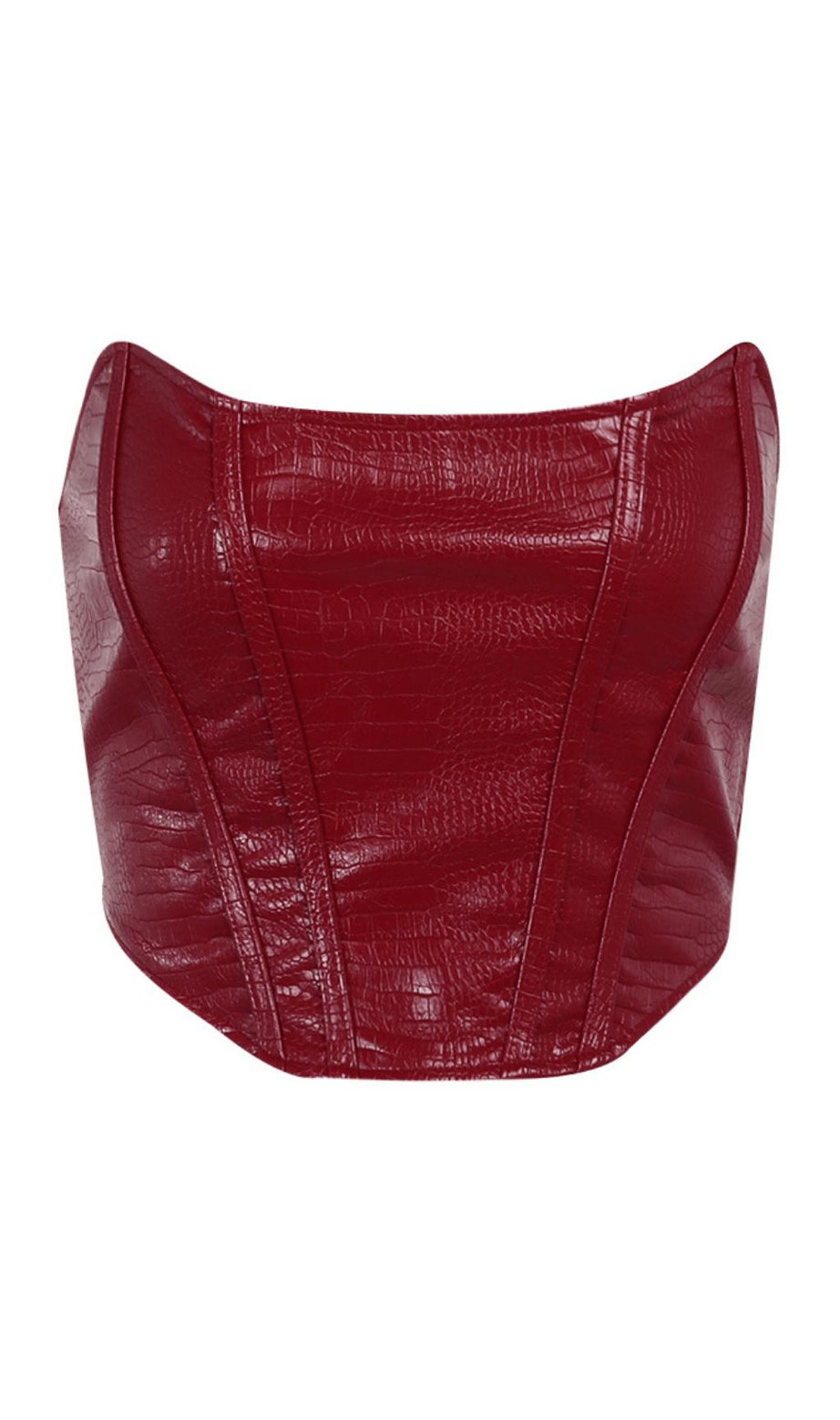 Leather strapless tube top