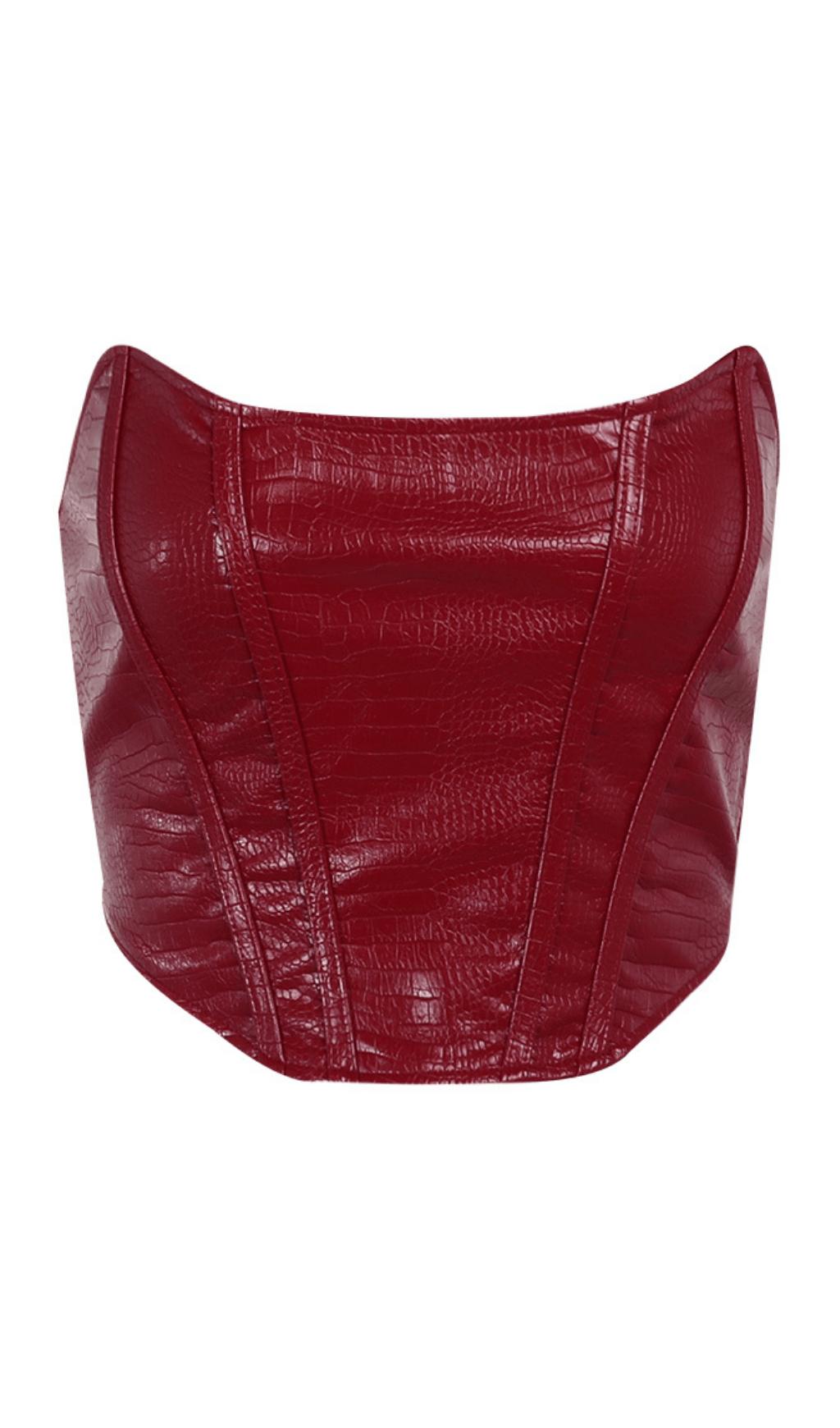 Trägerloses Tube-Top aus Leder