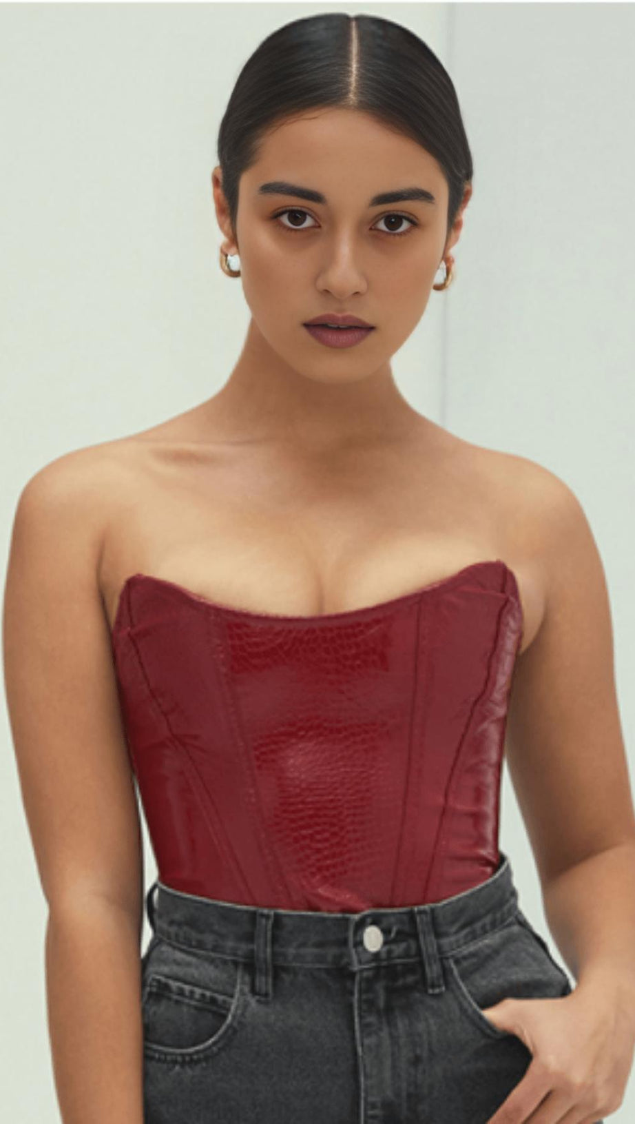 Trägerloses Tube-Top aus Leder