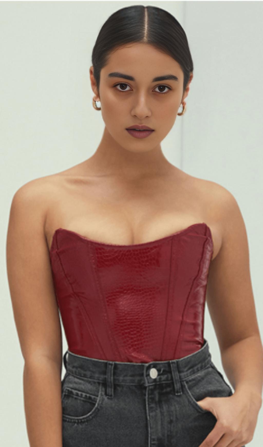 Trägerloses Tube-Top aus Leder