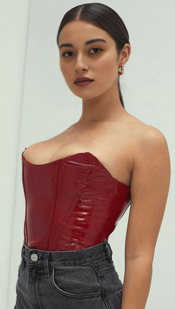 AIIZIE LEATHER STRAPLESS TUBE TOP - product image