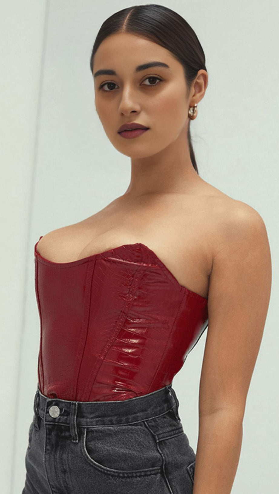 Trägerloses Tube-Top aus Leder