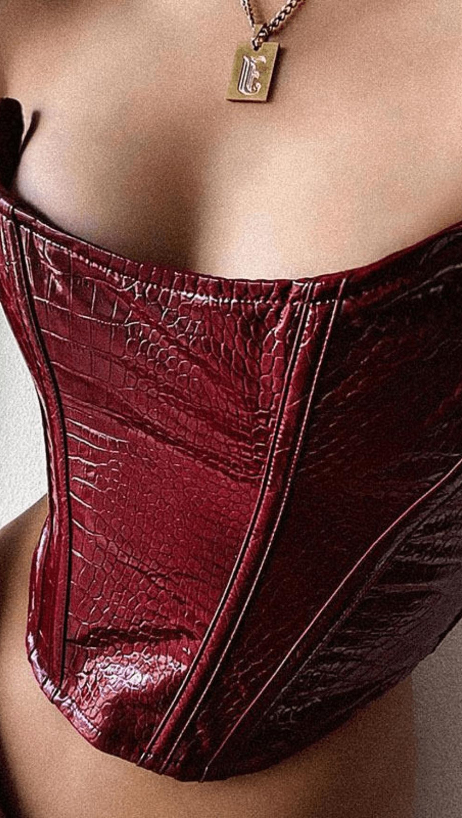 Trägerloses Tube-Top aus Leder