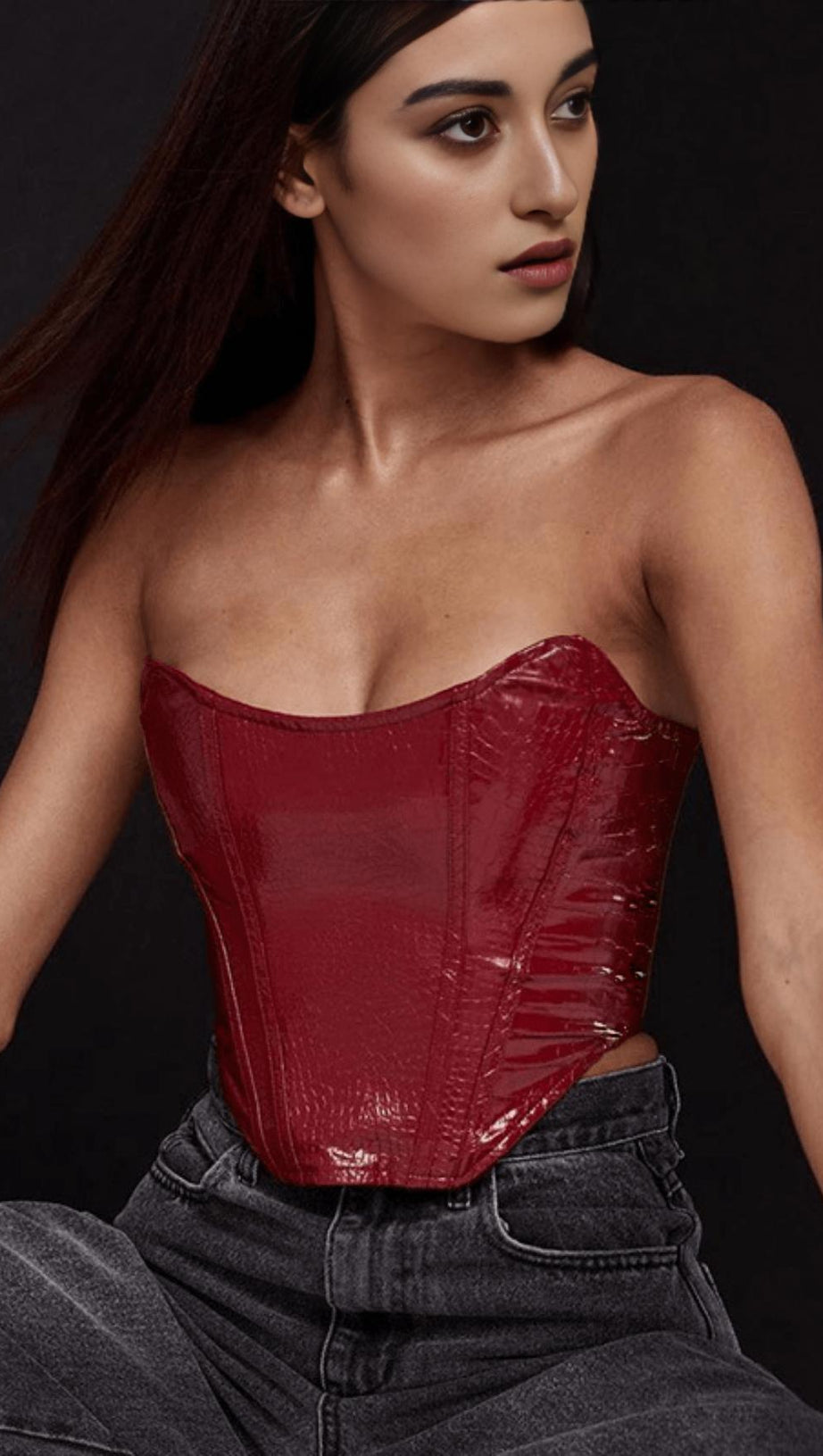 Trägerloses Tube-Top aus Leder