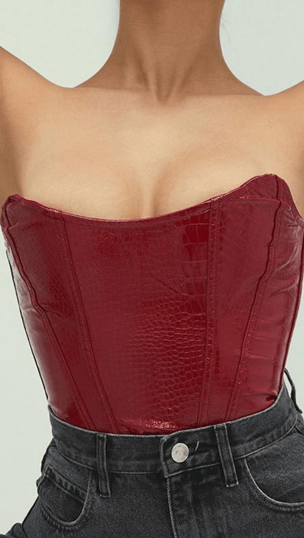 AIIZIE LEATHER STRAPLESS TUBE TOP - product image