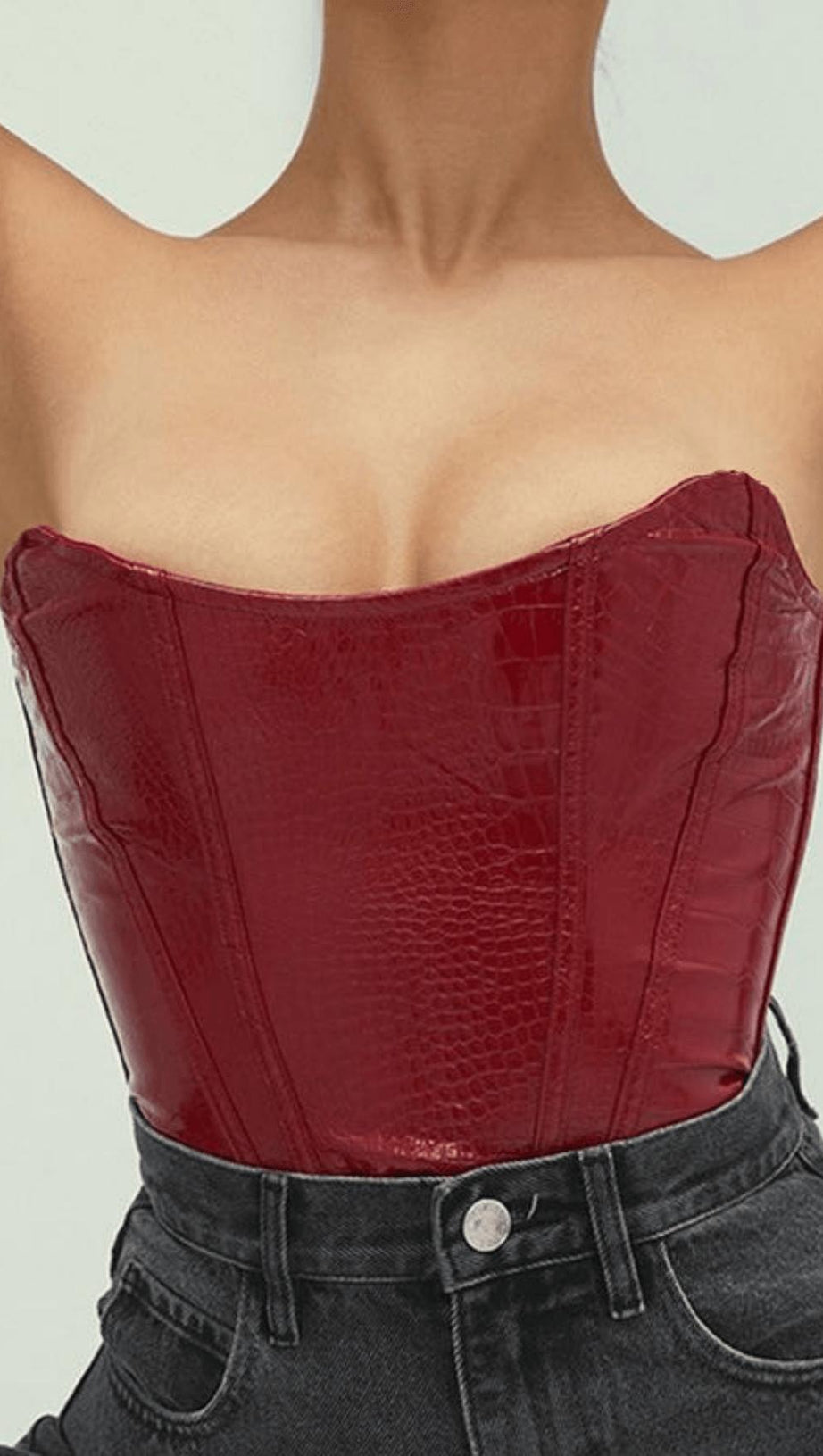 Trägerloses Tube-Top aus Leder