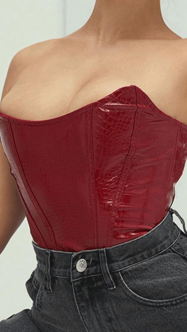 AIIZIE LEATHER STRAPLESS TUBE TOP - product image