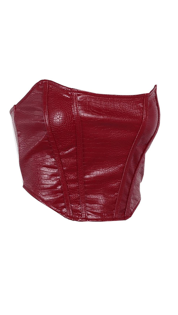 AIIZIE LEATHER STRAPLESS TUBE TOP - product image