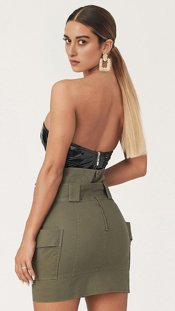 AIIZIE SEXY SLIM LEATHER BODYSUIT - product image