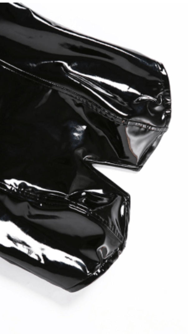 AIIZIE SEXY SLIM LEATHER BODYSUIT - product image