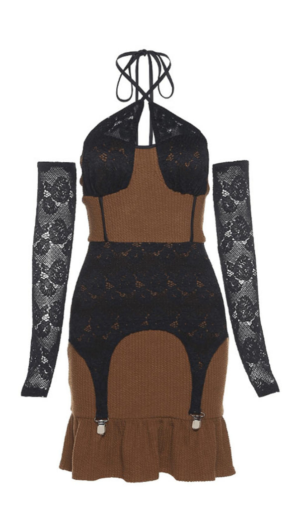 AIIZIE RUFFLE HALTERNECK DRESS - product image