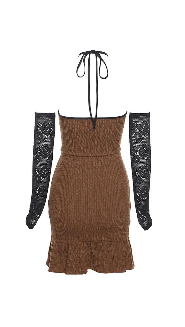 AIIZIE RUFFLE HALTERNECK DRESS - product image