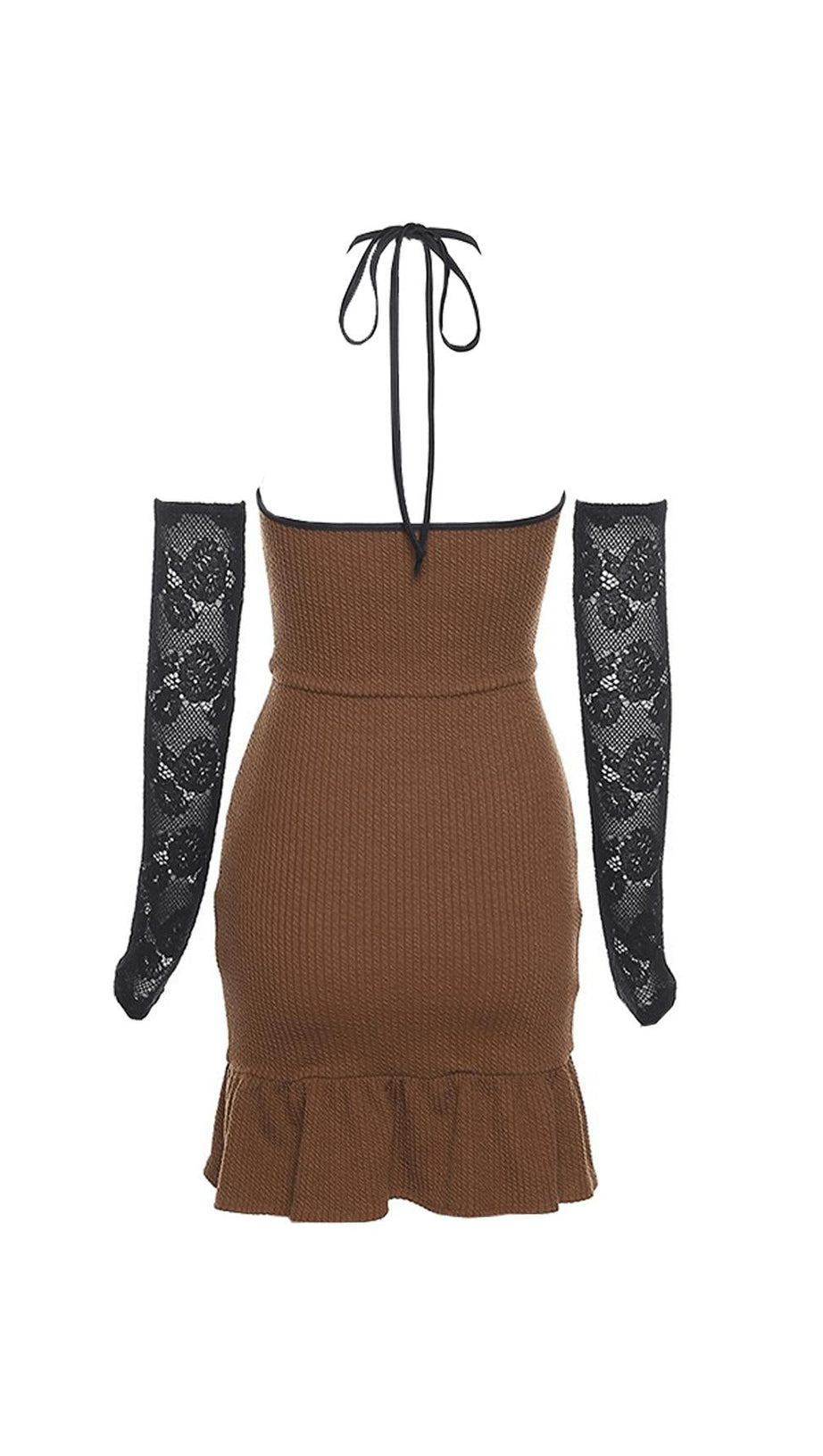 RUFFLE HALTERNECK DRESS