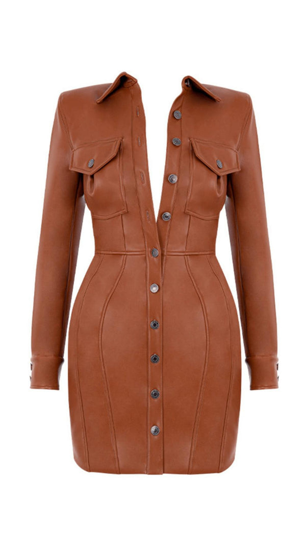 AIIZIE PU LEATHER HIGH WAIST DRESS - product image