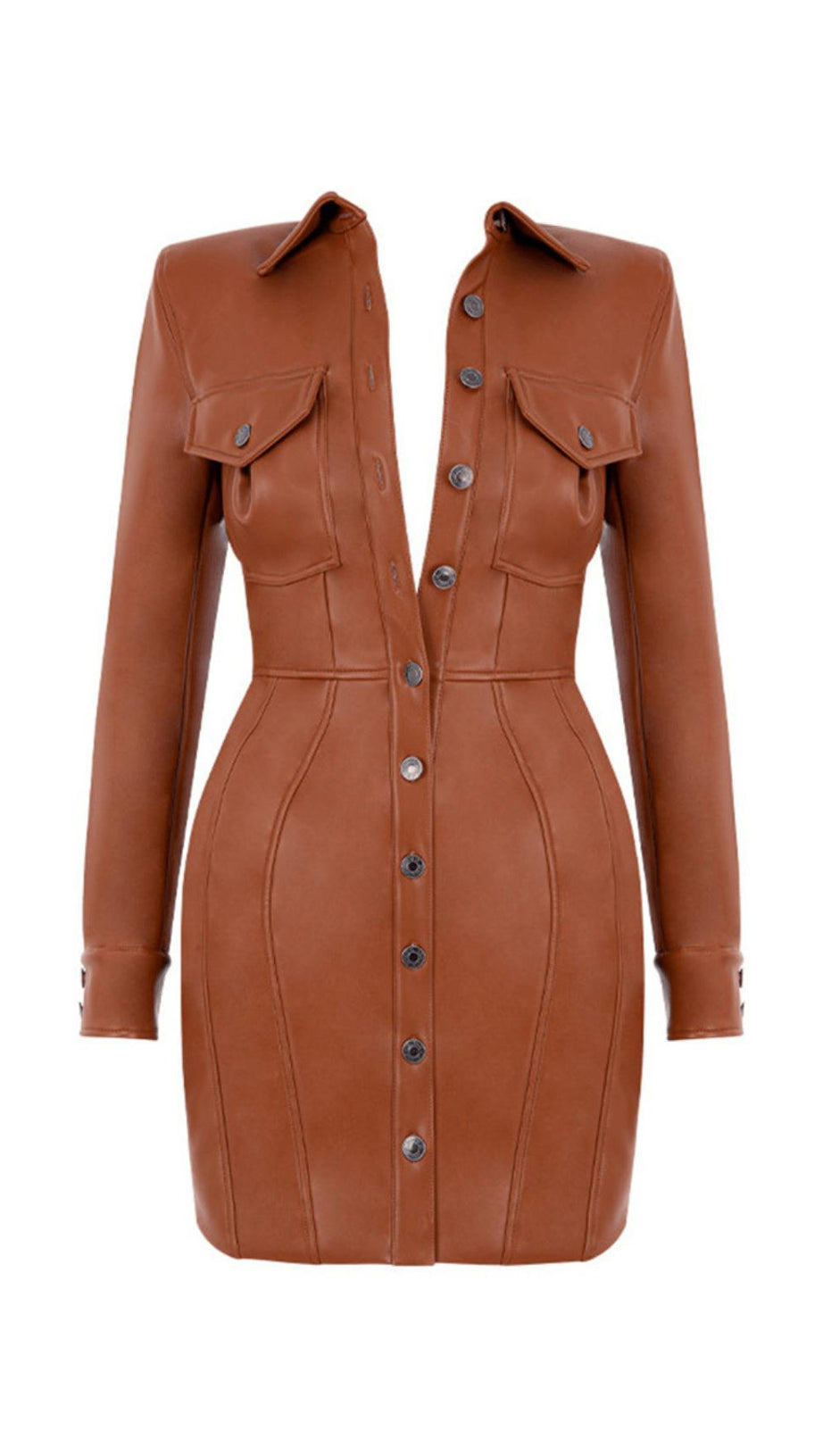 PU LEATHER HIGH WAIST DRESS