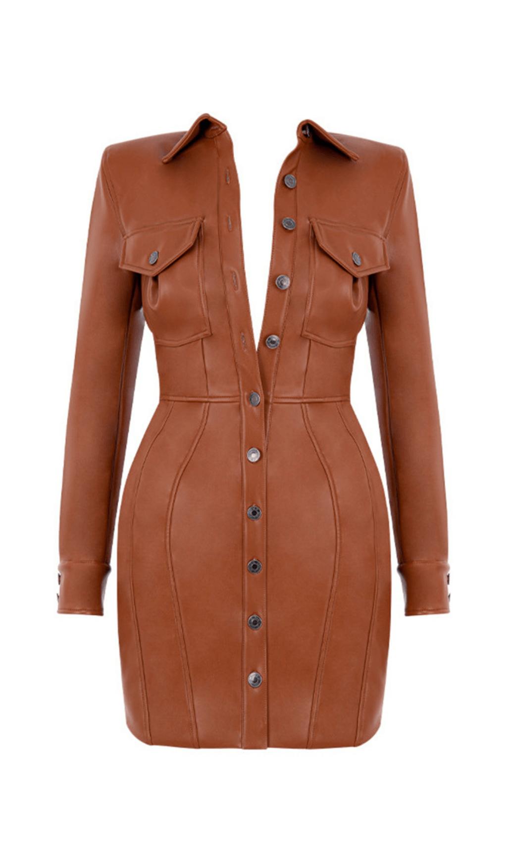 PU LEATHER HIGH WAIST DRESS