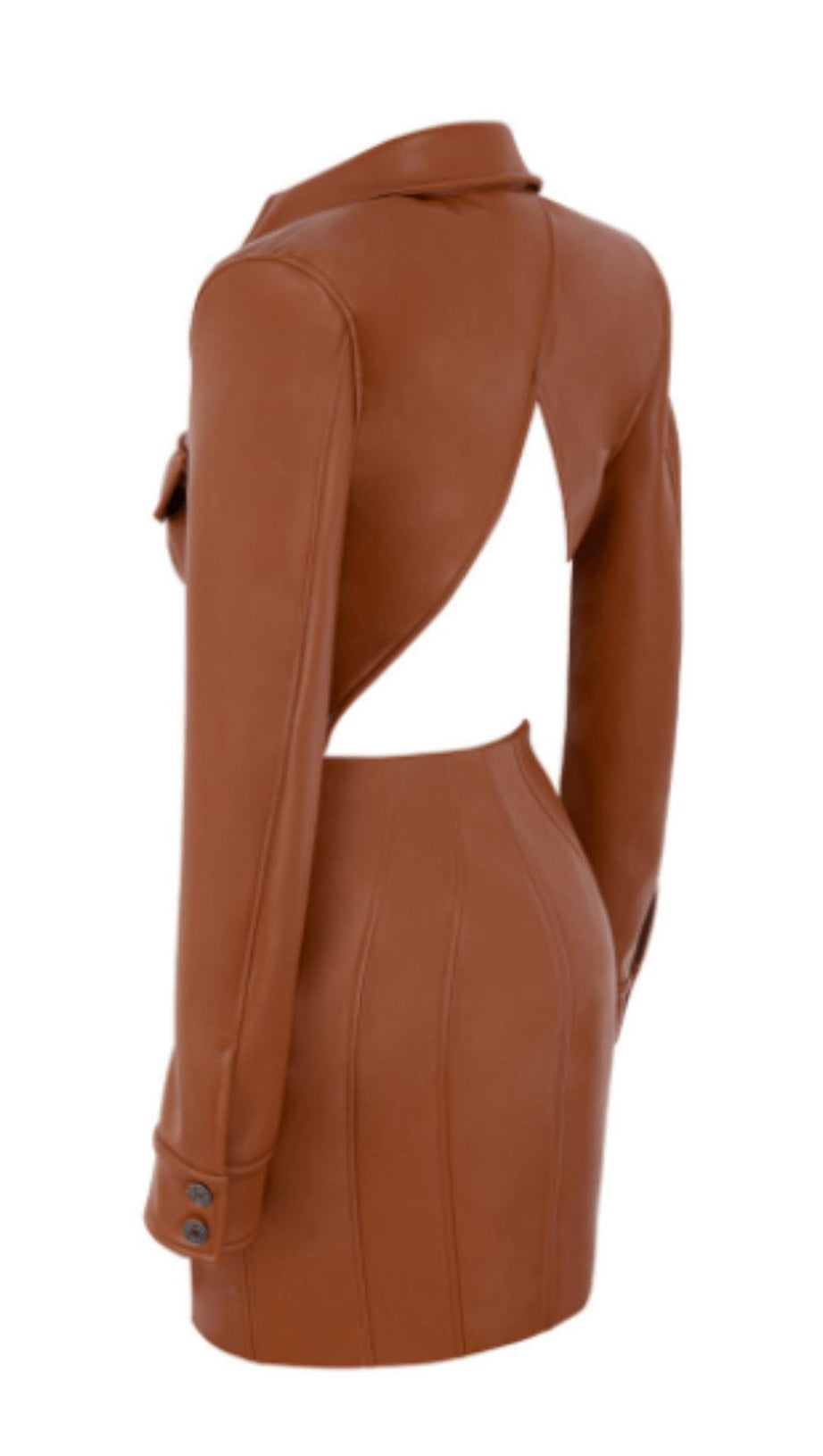 PU LEATHER HIGH WAIST DRESS