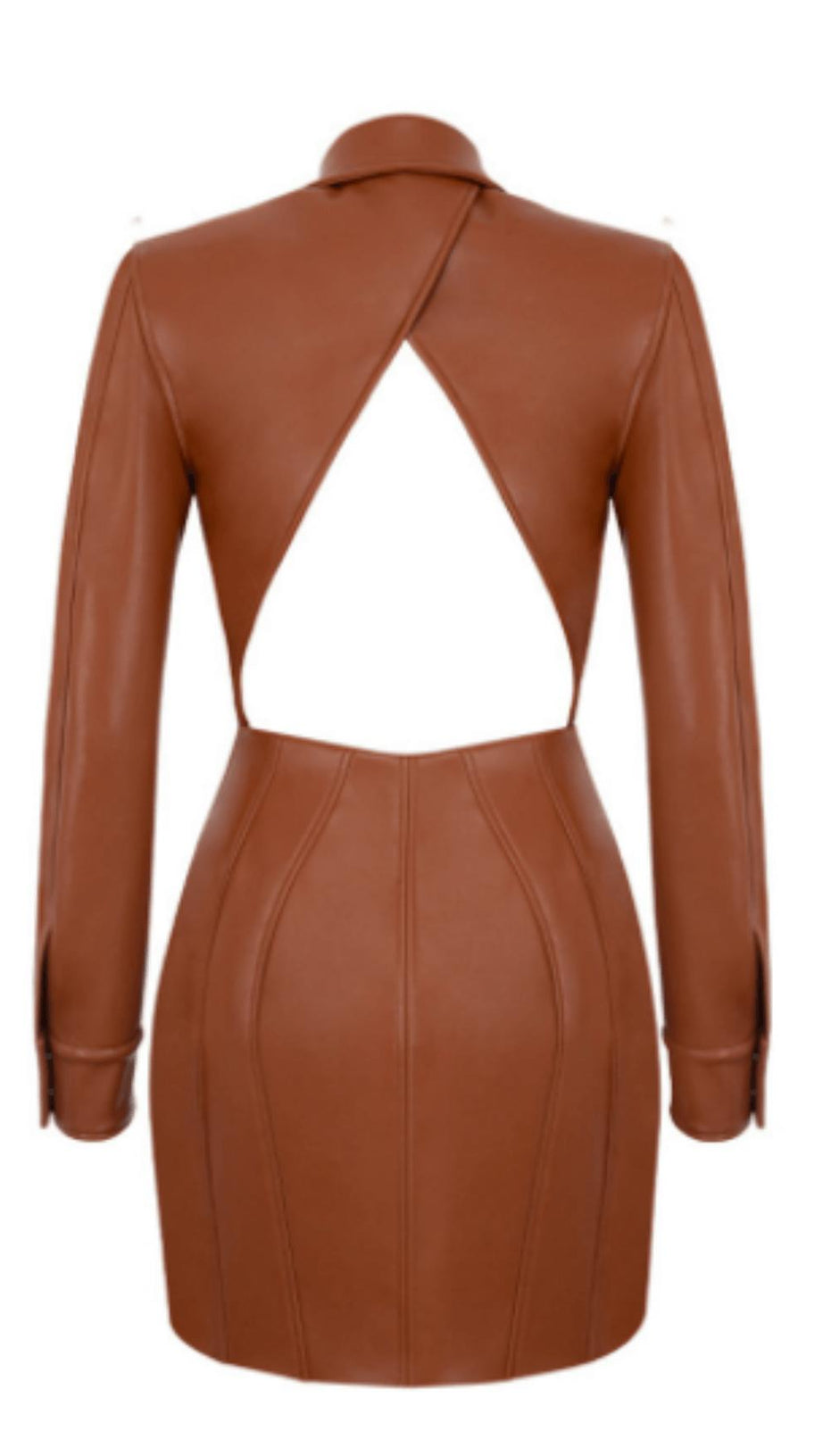 PU LEATHER HIGH WAIST DRESS